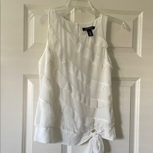 White House Black Market Layered White Blouse